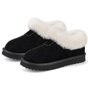 Mishansha Chaussures d'hiver Femme Hiver Pantoufles Chaudes Slippers Peluche Antidérapants Noir GR.41 (hasimple, neuf)