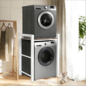 Washing Machine Support, &Eacute;tag&egrave;re Machine &agrave; Laver, Rangement Machine a Laver Avec 3 Hauteurs R&eacute;glables, Meuble de Rangement Machine a Laver et S&egrave;che-Linge, Capacit&eacute; de Charge de 350kg. (blanc) (DongLiangKeJi, neuf)