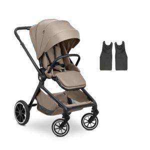 hauck Poussette Compacte Move N Care, de Naissance &agrave; 22 kg, Si&egrave;ge R&eacute;versible Inclinable, Canopy XL UPF 50+, Roues Caoutchouc avec Suspension, Guidon R&eacute;glable, Adaptateurs Inclus, Brun Moka (babyartikel-de, neuf)