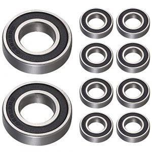 [10 pièces] 6202-2RS Deep Groove Ball Bearings Single Rubber Sealed Ball Bearings for Rollers, Home Appliances Machinery, Industrial (15 x 35 x 11 mm) (ANQIT, neuf)