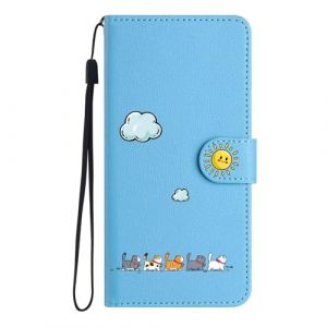 Jeffene Coque Portefeuille pour Samsung Galaxy S8 (5,8"),&Eacute;tui &agrave; Rabat Housse en Cuir,Chat Pochette Carte Magn&eacute;tique de Protection Cover Case Antichoc pour Samsung Galaxy S8,Bleu (LUKASI, neuf)