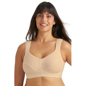 Miss Mary of Sweden Cotton Divide - Soutien-Gorge sans Armature en Coton, Confort & Maintien, Bonnets S&eacute;par&eacute;s, Bretelles Rembourr&eacute;es 125C Beige (Miss Mary of Sweden, neuf)