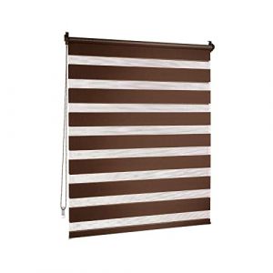 Victoria M. Store Enrouleur Double 100 x 150cm Marron fonc&eacute;, Translucide & Occultant Jour Nuit Montage par Serrage sans Percer pour Fen&ecirc;tre Et Porte avec Cha&icirc;nette (Jalousiescout Shop, neuf)