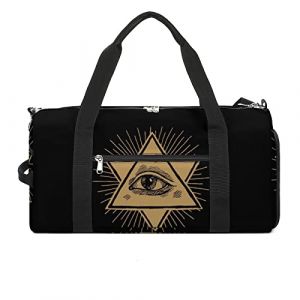 Sac de Sport Maçonnique Francs-maçons pour Hommes et Femmes, Sac de Sport Durable avec Compartiment à Chaussures et Humide, Sac de Sport Résistant à l'eau pour Nuit (Color : Black4) (YJSMZXD, neuf)