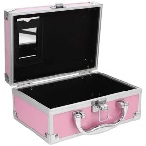 HEALEEP Mallette Cosm&eacute;tique Aluminium Petite Taille Rose Trousse de Maquillage Portable Rangement pour Mat&eacute;riel de Manucure et Organisateur D&rsquo;Accessoires Beaut&eacute; Valise L&eacute;g&egrave;re pour Usage (Aesthetiscs, neuf)
