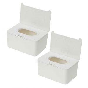 RORPOIR 2 Pièces Boîte De Mouchoirs Humides Porte-lingette Conteneur De Lingettes Pour Bébé Distributeur De Lingettes Pour Salle De Bain Essuyer Le Cas Porte Lingettes Plastique Blanche (Hidden Incense, neuf)