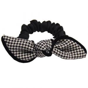 Élastiques à cheveux, élastiques à cheveux souples, bandeau à nœud en tissu écossais noir et blanc for femmes (YHDXTTKU, neuf)