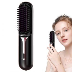 Peigne lisseur, brosse lissante pour femme | Peigne à cheveux en céramique à chauffage rapide rechargeable,Peigne chauffant sans fil avec 3 réglages de température, peigne chauffant sans fil compact p (kaczu, neuf)