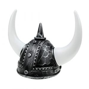 Gatuida chapeau de corne de viking ornement viking faire la fête buffle cornu décorations casque hommes klaxon de casque costume de adulte en corne de Plastique (Brandon Zou, neuf)