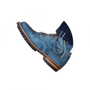 ORANDESIGNE Bottines Homme Cuir Vintage Cuir PU Bottines Lacer Bottes de Moto Chukka Chaussure Moto Hiver C Bleu 43 EU (Wowmart Zoo X., neuf)