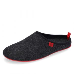 Andr&eacute;s Machado - Chaussons pour Homme et Femme pour l&acute;Hiver - Slippers - DYNAMIC - Tige et doublure en laine - Pantoufles ouvertes &agrave; l&acute;arri&egrave;re &ndash;Semelle souple - Noir et Rouge, EU 44 (Andr&eacute;s Machado, neuf)