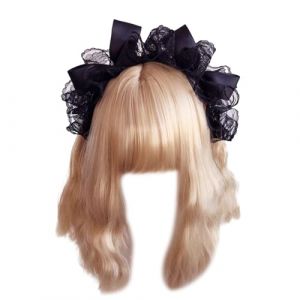 Watreketal Serre Tete,Bandeau à nœud en dentelle cool pour fête de cosplay, bandeau pour femme, bandeau de fête, costume de cosplay, coiffure de femme de chambre (Xuanlang Trading, neuf)