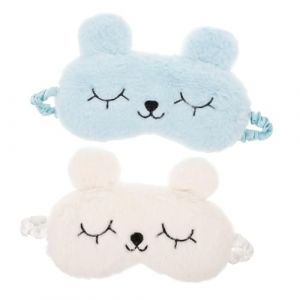 Baluue 2pièces Cache-œil De Lapin Pour Lot De Pare-soleil Visière Pour Filles Bandeau Élastique Confortable Voyage Sieste (Fortune Luck, neuf)