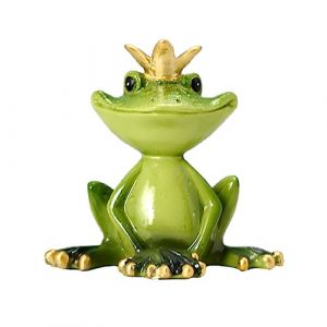 Veemoon Grenouilles Vertes Roi Assis Grenouille Figurine Grenouille Résine Artisanat Statue Jardin Grenouille Décor pour Bureau À Domicile Étagères De Bureau Table Artisanat Décoration (lucy Liu, neuf)
