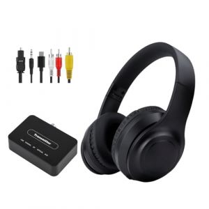 Casque sans Fil avec &eacute;Metteur pour Regarder la T&eacute;L&eacute;Vision, Casque Antibruit pour Seniors, Casque TV Bluetooth St&eacute;R&eacute;O HD, Sans Latence Audio, Autonomie de 30H, Pr&ecirc;T &agrave; L'Emploi, Cadeau pour Seniors (Evodiger, neuf)