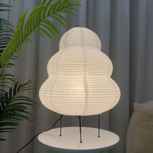 Lampe Lanterne en Papier de Riz Blanc, Lampe de Table,de Bureau, Simple Abat-jour E27 Chambre à Coucher, Chevet, Salon, Salle à Manger, décor d'étude, lampadaire trépied décoration (A) (xindaxin, neuf)