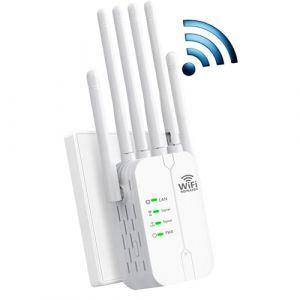 Répéteur WiFi,Amplificateur WiFi,Repeteur WiFi Puissant avec 6 Antennes Puissantes,2 Ports LAN,Mode Répéteur & Routeur & AP,Repeteur WiFi Exterieur Couverture Wi FI de 300 m²,Facile à Installer (baisheng UK, neuf)
