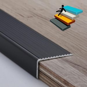 LIYI929GP Nez De Marche Profil&eacute; D'escalier, Nez De Marche Antid&eacute;rapeant, Marchette Escalier Profil&eacute; De Nez De Marche Corniere Aluminium, Installation Facile, Forme en L Profil&eacute; De Protection d'angle (LIYI929GP, neuf)