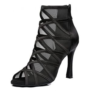MINITOO Bottines de Danse Femme Ete Fete Prom Formal Sandals Chaussure Bout Ouvert L445 Noir 10cm Talon EU 40.5 (Shaoguanshi Borun Maoyi Youxiangongsi, neuf)