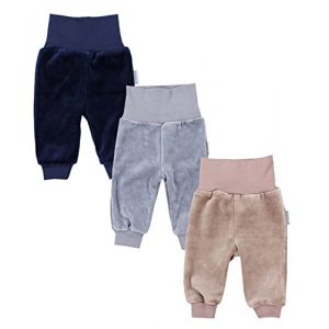 TupTam Pantalon B&eacute;b&eacute; Gar&ccedil;on Hiver 3 Pi&egrave;ces &ndash; Pantalon B&eacute;b&eacute; Doux et Chaud avec Taille &Eacute;lastique, Mix de Couleurs 1, 56 (LotteStyle, neuf)