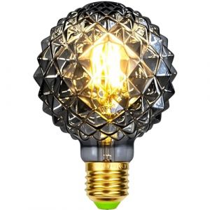 TIANFAN Rétro Ampoules LED Filament Edison Ampoules 4W Fumée Verre 220/240V E27 Cristal Ampoules Décoratives Art Déco G95 Cristal (Ananas) (lightingdesigner, neuf)