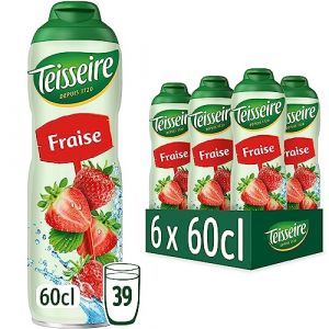 Teisseire Sirop de Fraise pour Boisson Rafra&icirc;chissante, Cocktails, Bidon Recyclable 6x60cl (THE SIROP SHOP, neuf)
