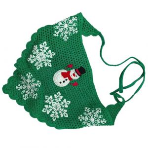 Bandeau de P&egrave;re No&euml;l tricot&eacute; flocon de neige pour l'ext&eacute;rieur Motif de flocon de neige &Eacute;charpe cr&eacute;ative pour cheveux de No&euml;l (dakeyou, neuf)