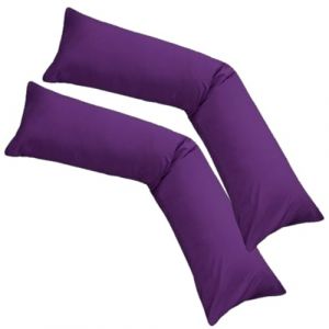 Moon Lot de 2 housses de coussin Traversin en jersey 100% coton Taie d'oreiller Coussin d'allaitement, lilas, 2er Pack 40x200 (premiumshop321, neuf)
