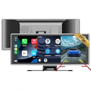 SCUMAXCON 11,26 Pouces sans Fil Carplay Android Auto Airplay IPS &Eacute;cran Tactile Cam&eacute;ra de recul 1080p Bluetooth GPS Navigation FM Haut-Parleur int&eacute;gr&eacute; Console Centrale Lecteur multim&eacute;dia (All Seeing International, neuf)