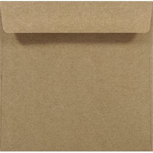 Netuno 500 enveloppes brunes carr&eacute;es papier kraft 155 x 155 mm rabat droit enveloppes papier naturel enveloppe vintage pour lettres invitations cartes de v&oelig;ux mariage anniversaire No&euml;l (netuno, neuf)