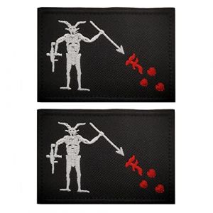 ZXRSJBL Écusson du Drapeau du Pirate Barbe Noire Écusson Tactique Militaire Edward Écusson des Seals, décalque de l'insigne de Moral, décalque en Tissu (MOYURUI, neuf)