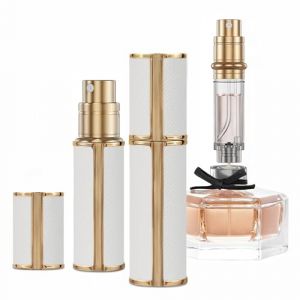 muilsae AG00WH Vaporisateur Parfum, 5 ml Flacon rechargeable, Vaporisateur de voyage portable, adapt&eacute; au sac &agrave; main, au voyage, pour femmes et hommes (blanc) (Aromamuse, neuf)