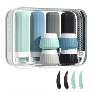 APKOL 8 pack Flacon Voyage kit, Bouteilles de voyage pour articles de toilette, 40/90ML Flacon voyage Silicone R&eacute;utilisable Avec des sacs rangement transparents pour Shampooing, Lotion, Cr&egrave;me (APKOL LLC, neuf)