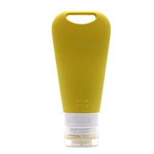 Bouteille de voyage en silicone anti-fuite rechargeable, petite bouteille vide de voyage pour shampooing, 90 ml, porte-bouteille de voyage en silicone (Diaxing, neuf)