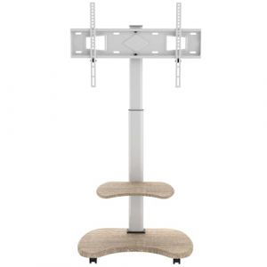 XTRARM Stellar Support TV Roulant avec Etag&egrave;re en Bois - Meuble Tele, Chariot Meuble TV &agrave; Hauteur Ajustable avec roulettes pour TV 32-70" Jusqu'&agrave; 45 kg - Support de TV Universel Max VESA 600x400mm (ARMLY, neuf)