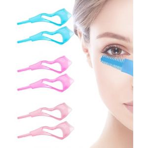 KEMUZ 6Pcs Applicateur Mascara 3 en 1 avec Peigne &agrave; Cils pour cils sup&eacute;rieurs, inf&eacute;rieurs, mascara, bouclier, applicateur avec peigne, recourbe cils (WEIWEIHAI, neuf)