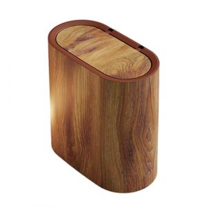 Poubelle nordique en bois massif pour la maison, poubelle Rétro avec créative couvercle basculant, écologique- Pour Maison, Le Salon, L'hôtel, cuisine, Salle De Bain, 29 x 30 CM (brun) (CJjkolp, neuf)