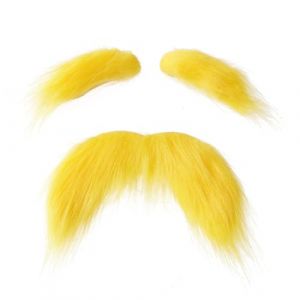 Faux Moustache Set, Moustache Et Sourcils Jaunes, Fausses Moustaches Auto-adh&eacute;sives, Fausse Moustache Jaune, Accessoires de Costumes Effrayants, pour Halloween, F&ecirc;tes (CHANGWEI UKSTORE, neuf)