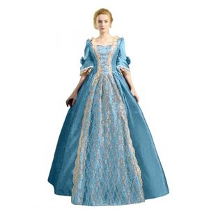 NAFING Robe de soir&eacute;e baroque Marie Antoinette XVIIIe si&egrave;cle Renaissance P&eacute;riode historique Robe bal victorienne Tenue de Soir&eacute;e M&eacute;di&eacute;vale (min-bmao, neuf)