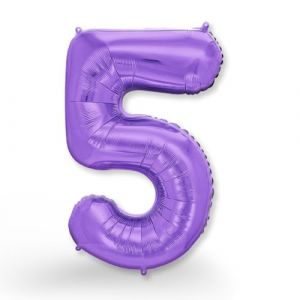 FUNXGO® Ballon Géant Numéro 5 Violet - Ballon decoration anniversaire 5 ans - deco anniversaire 5 ans fille ou garcon - Gonflables à l'Hélium - Idéal pour Fêtes Filles et Garçons - Ballon 5 Violet (Max International GmbH, neuf)