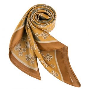 DAMILY Foulards Masculin Bandana Carr&eacute; Doux Paisley Foulard en Soie &Eacute;charpe Attacher Lisse Banquet Ascot Costume Mouchoir (Marron Caf&eacute;) (Dancer Kisses, neuf)