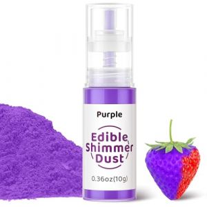 Wwtop Paillettes Comestibles, 10g Paillettes Alimentaires Comestibles Spray, Colorant Alimentaire Poudre, Poudre de Poussière Comestibles pour Boissons, Gâteaux, Cocktail,Chocolat, Bonbons (Violet) (Weworth, neuf)