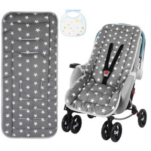 AOGOE Coussin Poussette Universelle, Coussin Réducteur de Landau Réglable, Coussin Poussette Bebe Confort 100% Coton, Doux et réversible,Infant Coussin Pad,Anti-transpiration, Respirant, Absorbant (AOGOE-EU, neuf)