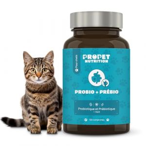 Probiotique Chat + Prebiotique + Vitamines. 11 Souches Bio-Actives. 5 Milliards UFC. Améliore la Digestion. 120 Comprimés. Anti-Flatulence, Immunité. Digestic. avec Malt. Probiotiques Chat (✅ Lomandoya, neuf)