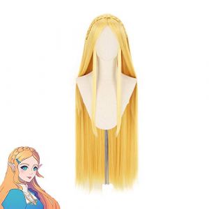 La légende de Zelda souffle de la princesse sauvage Zelda longue perruque Cosplay Costume résistant à la chaleur cheveux synthétiques jeu de rôle perruques (long zhu tang, neuf)