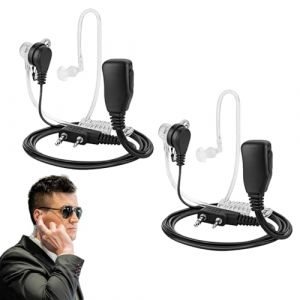 2 PCS Oreillette Talkie Walkie 2 Broches Casque &Eacute;couteur(150CM),Oreillette Talkie Walkie Radio,Compatible avec La Radio Bidirectionnelle Kenwood BAOFENG UV5R 888S RT24 RT27 HESENATE HT999. (DanLanYi, neuf)