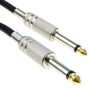 Pro 6,35 mm Faible Bruit Guitare Cordon câble Plaqués Or Métal Connecteurs 6 m Noir [6 mètre/6m] (kenable ltd, neuf)
