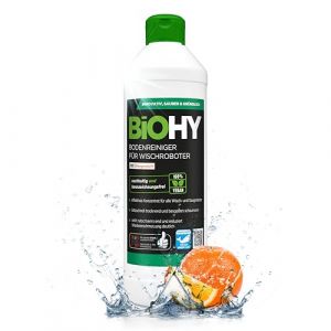 BiOHY Nettoyant pour sol pour tous les robots nettoyeurs au parfum orange (500 ml) | Nettoyant concentré pour tous les types de balai et aspirateur robot avec fonction humide | Faible mousse et sans (bioreiniger24com, neuf)