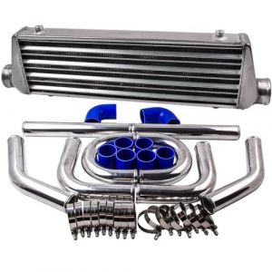 MGGRP Kit de conduite turbo - Tube de 2,5 pouces - 64 mm - Aluminium - Intercooler - kit intercooler - Refroidisseur d'air de chargement - 27 x 7 x 2,5 (SpecialRecreationRoom, neuf)