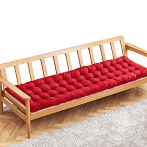 PLULON Coussin Banc Jardin Rouge Coussin Chaise Jardin 2/3 Places Coussin Chaise balançoire Porche Coussin Banc Coussin siège Tapis Coussin Meubles Chaise Longue Jardin terrasse 120 x 48 cm (Rouge) (Grocery Mall, neuf)